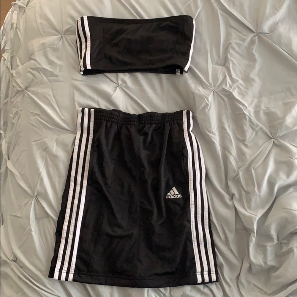 Reworked Adidas Skirt Set